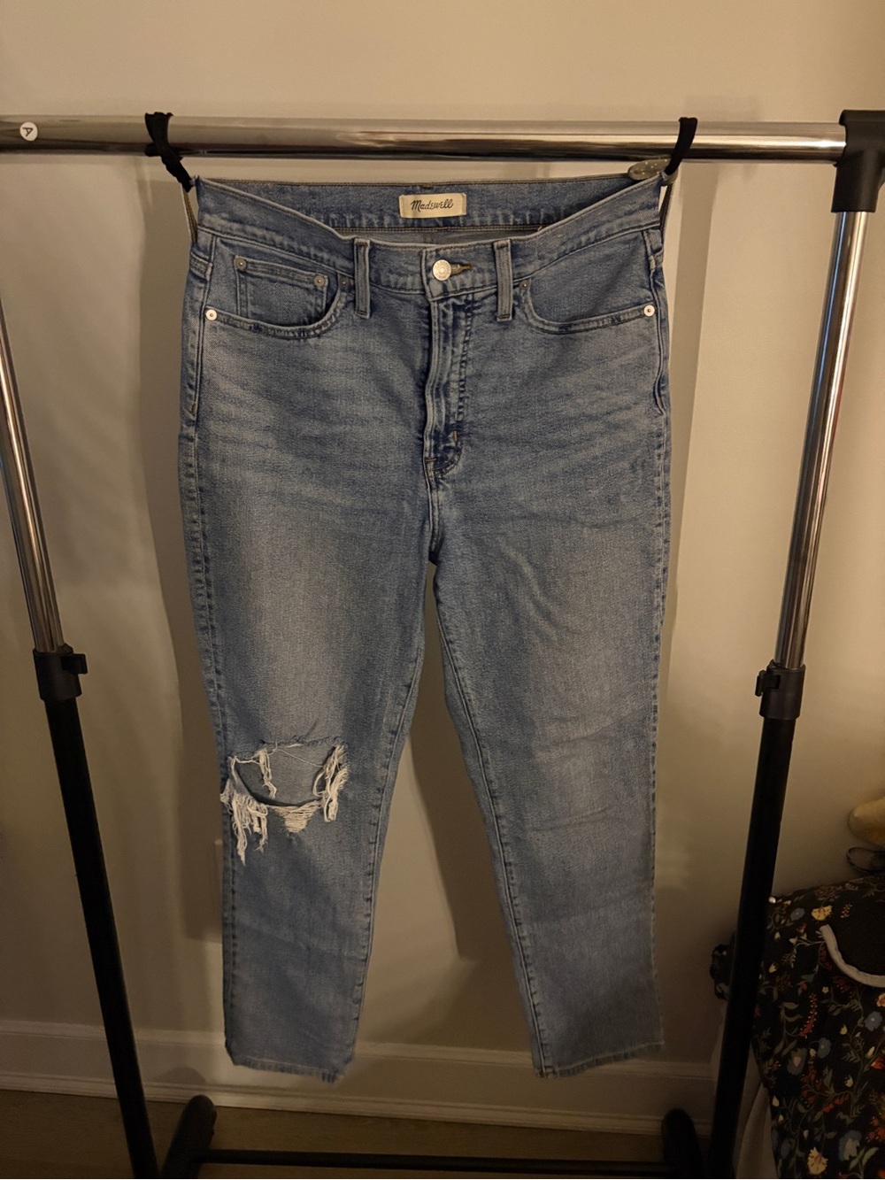 Madewell Light Blue Ripped Ankle Jeans